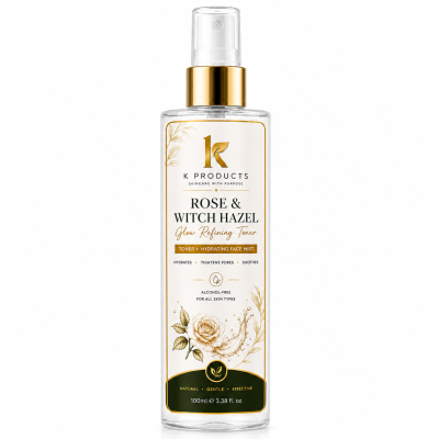 Rose & Witch Hazel Glow Refining Toner (100ml) | Natural Facial Toner UK